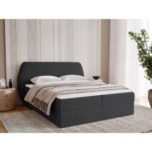 Boxbett mit Bettkasten 160x200, Schwarz Samt, Bogota