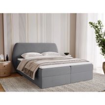 Boxbett mit Bettkasten 180x200, Dunkelgrau Samt, Bogota