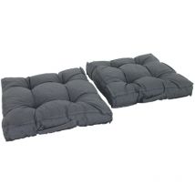 Boxkissen Loungekissen, 2er-Set 80 x 80 cm Dunkelgrau Auflagen