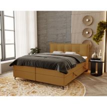 Liron Boxspringbett 140x200 cm, Matratze H3, Topper, Bettkasten - Orange (Anthology 10)
