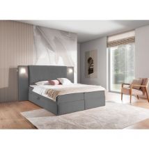 Boxspringbett Bett marten 120x220cm Set.3 in Stoff Magic Velvet Dunkelgrau