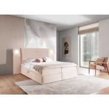 Boxspringbett Bett marten 140x220cm Set.1 in Stoff Magic Velvet Hellrosa