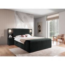 Fun Moebel - Boxspringbett Bett marten 140x220cm Set.4 in Stoff Magic Velvet Schwarz