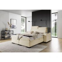 Boxspringbett Bett nestor 200x200cm Set.2 in Stoff Dress Me Beige