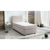 Boxspringbett Hotelbett 90x200 Bonellfederkern Bett Topper Paxos Cordstoff beige