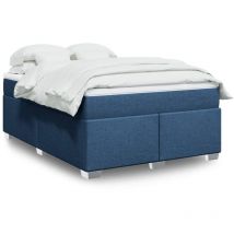 Boxspringbett mit Matratze Blau 140x200 cm Stoff Vidaxl