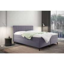 Boxspringbett mit bettkasten und matratze Denver stoff Muna Grau 200x200 cm