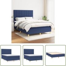 The Living Store Boxspringbett mit Matratze Blau 140x200 cm Stoff - Boxspringbett - Doppelbett - Schlafsystem - Bettenrahmen - Matratze