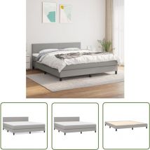 The Living Store Boxspringbett mit Matratze Hellgrau 180x200 cm Stoff - Boxspringbett - Doppelbett - Bettenrahmen - Matratze - Schlafsystem