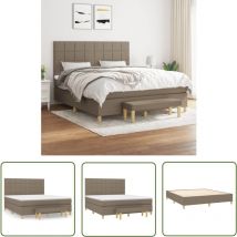 The Living Store Boxspringbett mit Matratze Taupe 180x200 cm Stoff - Boxspringbett - Doppelbett - Bettenrahmen - Lattenrost - Matratze