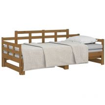 Tagesbett Ausziehbar Honigbraun Massivholz Kiefer 2x(90x200) cm vidaXL