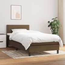 Boxspringbett mit Matratze Dunkelbraun 90x200 cm Stoff vidaXL