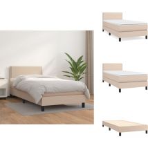 Vidaxl - Boxspringbett mit Matratze Cappuccino-Braun 90x200cm Kunstleder - Boxspringbett - Doppelbett - Bettenrahmen - Kunstlederbett - Capucchino