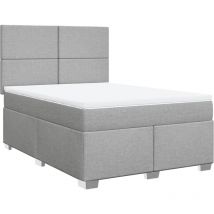 Boxspringbett mit Matratze Hellgrau 140x190 cm Stoff Vidaxl
