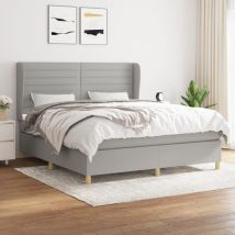 Boxspringbett Mit Matratze Hellgrau 160x200 Cm Stoff