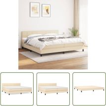 The Living Store Boxspringbett mit Matratze Creme 200x200 cm Stoff - Boxspringbett - Cremefarbenes Bett - Bettrahmen - Doppelbett - Liegekomfort