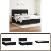 Boxspringbett mit Matratze Schwarz 200x200 cm Stoff - Boxspringbett - Doppelbett - Schlafsystem - Bettrahmen - Matratze