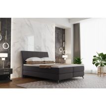 Boxspringbett mit matratze und bettkasten, Schlafbett ALDIK soff Soro Graphit 160x200 cm