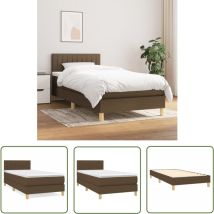 The Living Store Boxspringbett Mit Matratze Dunkelbraun 100x200 Cm Stoff - Boxspringbett - Doppelbett - Bettenrahmen - Schlafsystem - Lattenrost