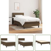 Kalisse - The Living Store Boxspringbett mit Matratze Dunkelbraun 80x200 cm Stoff - Boxspringbett - Doppelbett - Bettenrahmen - Schlafsystem