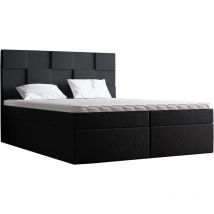 Boxspringbett 140x200 Berg - Schwarz (Amor Velvet 4322) - Schwarz