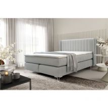 Boxspringbett Schlafzimmerbett AGNUS 120x200cm in Stoff Salvador Hellgrau