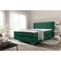 Boxspringbett Schlafzimmerbett agnus 160x200cm in Stoff Salvador Flaschengrün