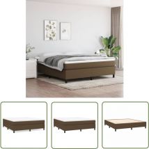 The Living Store Bettgestell ohne Matratze Dunkelbraun 160x200 cm Stoff - Bettes Gestell - Doppelbett - Boxspringbetten - Lattenrost - Holzrahmen