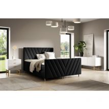 Boxspringbett Schlafzimmerbett carlito 160x220cm in Stoff Fresh Schwarz
