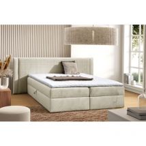 Boxspringbett Schlafzimmerbett cedric 180x200cm Stoff Magic Velvet Creme