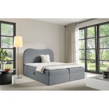 Boxspringbett Schlafzimmerbett Darlin Premium 180x220cm Stoff Gerra Grau