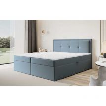 Boxspringbett Schlafzimmerbett DEGNA 180x200cm Stoff Gerra Graublau
