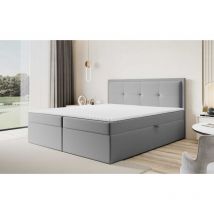 Fun Moebel - Boxspringbett Schlafzimmerbett degna 180x220cm Stoff Gerra Grau