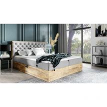 Boxspringbett Schlafzimmerbett diona 200x220cm Stoff Hellgrau inkl. Bettkasten