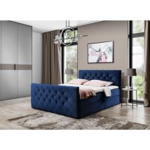 Boxspringbett Schlafzimmerbett eivor 120x220cm Stoff Magic Velvet Dunkelblau