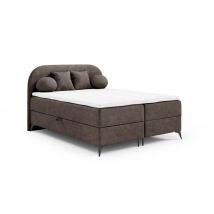Fun Moebel - Boxspringbett Schlafzimmerbett gorgia 140x200cm Stoff Jasmin Dunkelbraun