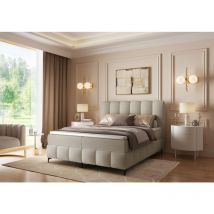 Boxspringbett Schlafzimmerbett isabel 160x200cm in Stoff Prime Beige