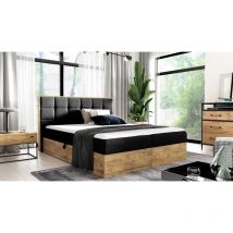 Boxspringbett Schlafzimmerbett kalypso 120x200cm Stoff Schwarz inkl. Bettkasten