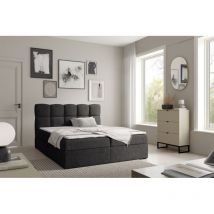 Boxspringbett Schlafzimmerbett Parozo Premium 180x220cm Stoff Coral Schwarz