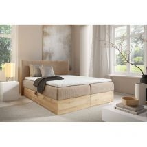 Boxspringbett Schlafzimmerbett roland 120x220cm in Stoff Lincoln Hellbraun