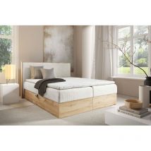 Boxspringbett Schlafzimmerbett roland premium 200x200cm in Stoff Lincoln Creme