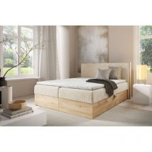 Boxspringbett Schlafzimmerbett ROLAND PREMIUM 200x220cm in Stoff Lincoln Beige