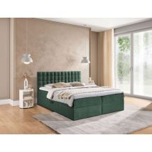 Boxspringbett Schlafzimmerbett toribo premium 200x200cm Stoff Coral Meeresgrün
