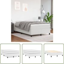 The Living Store Bettgestell Weiß 120x200 cm Kunstleder - Bettestel - Weißes Bett - Kunstledersofa - Boxspringbetten - Doppelbett