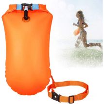 Boya flotante de 20 l con bolsa impermeable, salvavidas de triatlón, impermeable, inflable y de alta visibilidad.
