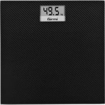 BP27 Badezimmerwaage aus Glas mit 150 kg Tragkraft und 100 g Genauigkeit, Carbon-Effekt.