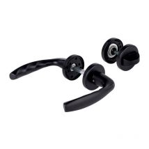 Poignée de porte sur rosace Hoppe et Cie - Pastille de décondamnation - Carré à montage rapide