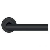 Béquille double sur rosaces rondes série ER 28 Rhodes finition noir Cosmos fonction clé L - Karcher design