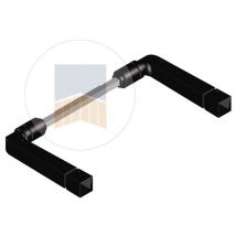 Béquille Rustique en Aluminium avec carré de 7. Longueur carré (mm)/Ep : 147/E12 - Noir Ral 9005