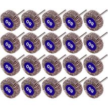 20 Pcs Roue À Lamelles, 80 Grains Ponçage De Disque De Roue À Lamelles De Papier Pour Outils Rotatifs Dremel